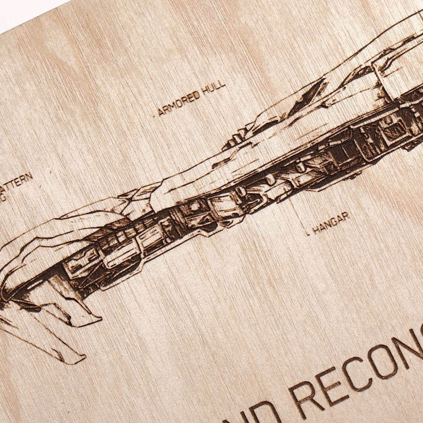 Laser Engraved Plaque - Truth and Reconciliation Ship Diagram | LayaBoard Art Inspired by Halo