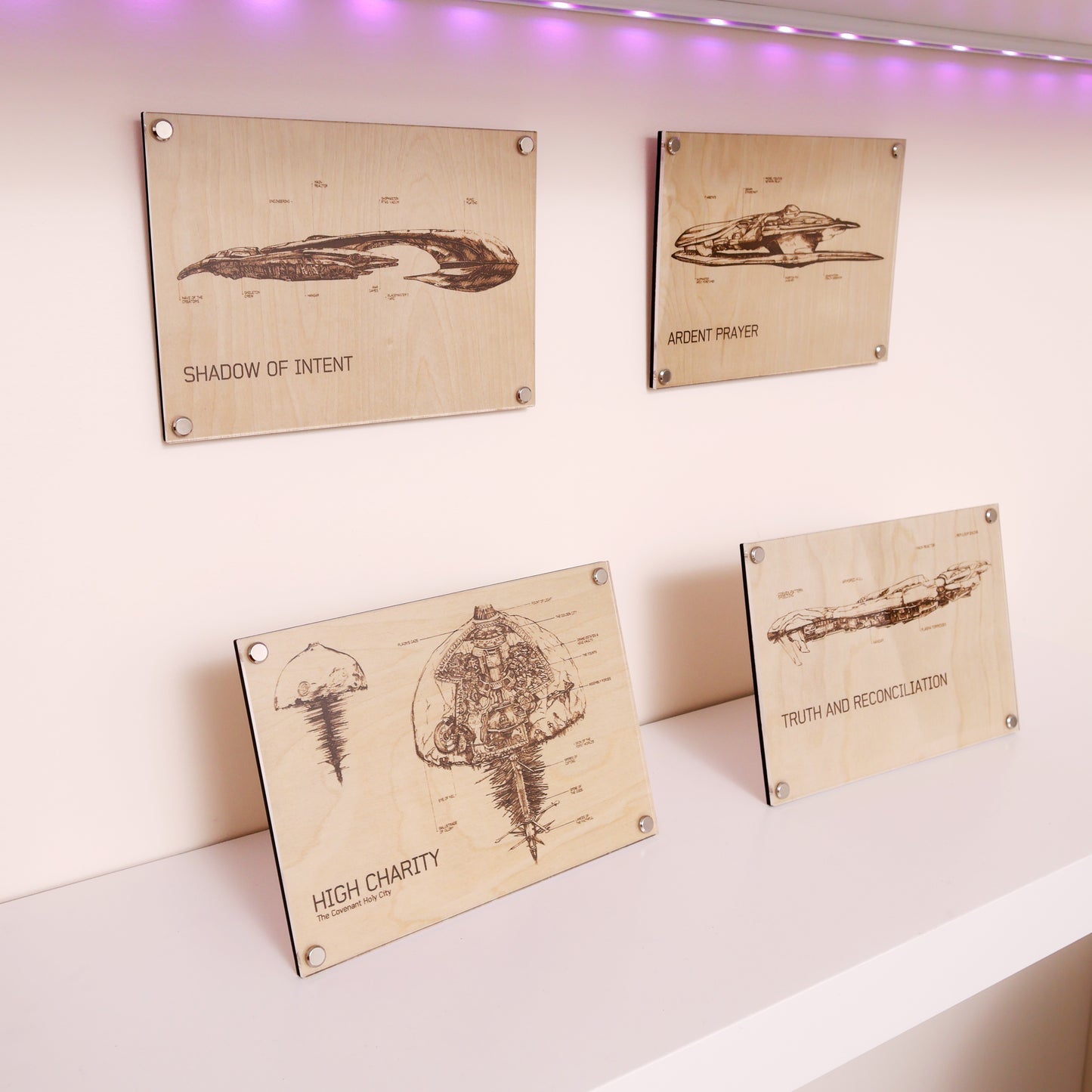 Laser Engraved Plaque - Covenant Ship Diagram Bundle | LayaBoard Art Inspired by Halo