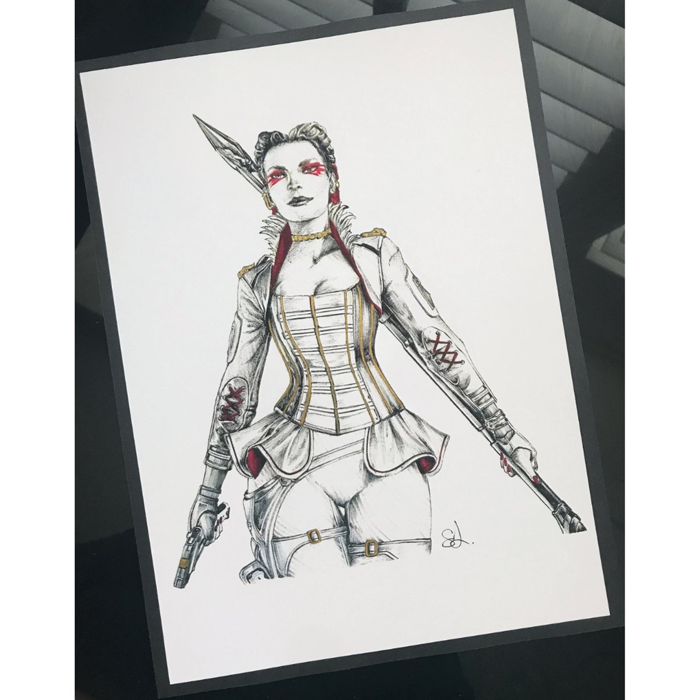 Hand drawn Loba art print, inspired by the legendary Apex Legends.