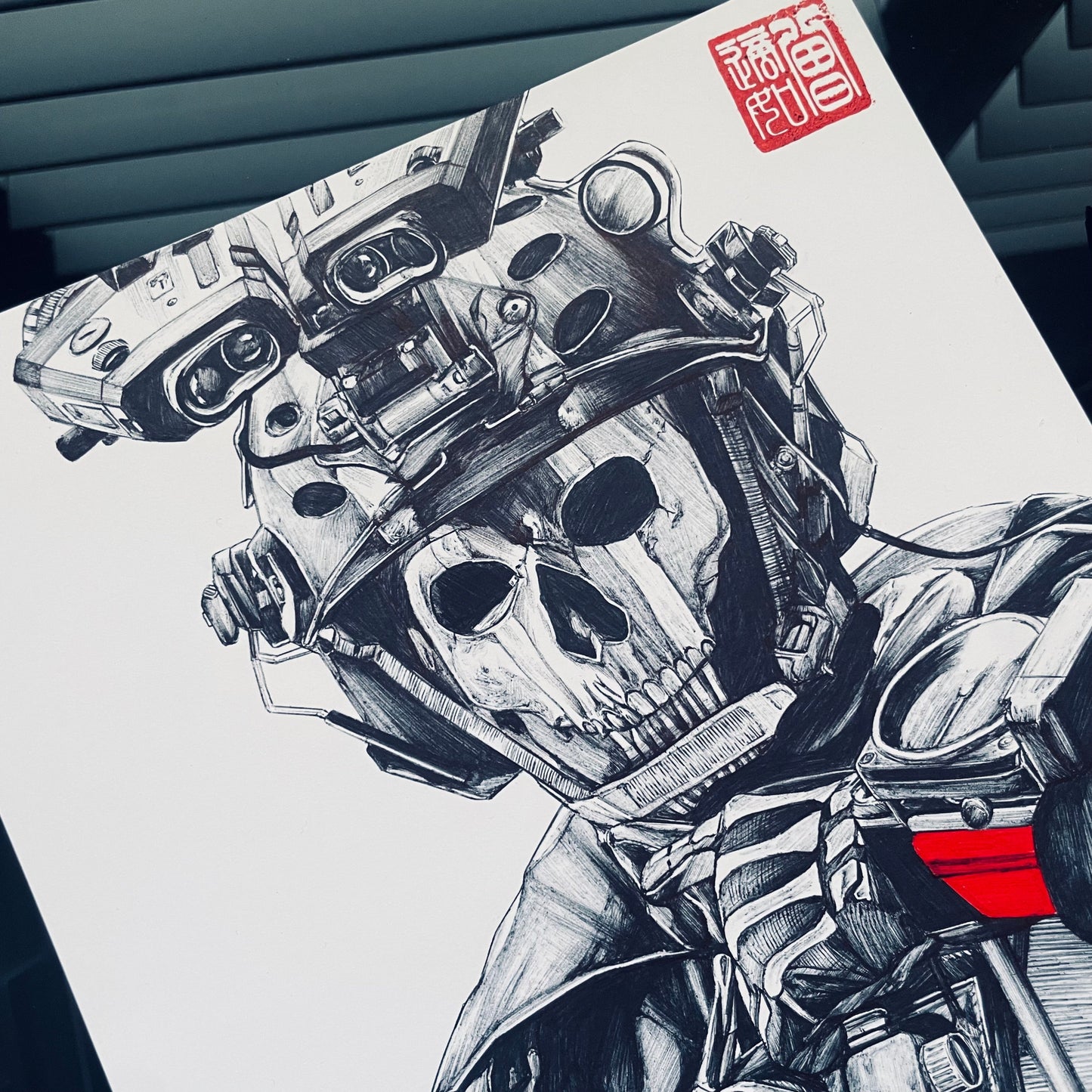 Closeup of the mysterious special forces' operator, Lieutenant Simon "Ghost" Riley from Call of Duty