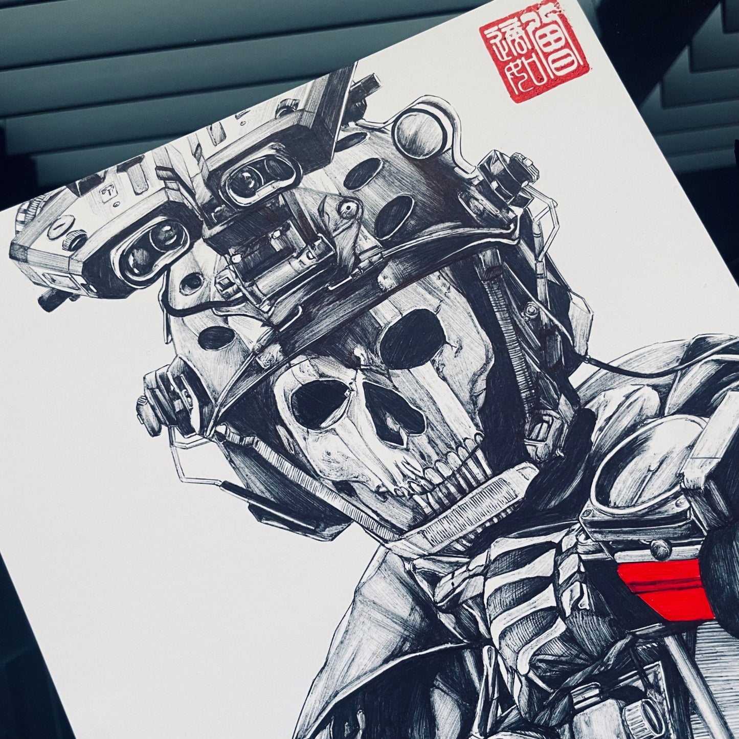 Closeup of the mysterious special forces' operator, Lieutenant Simon "Ghost" Riley from Call of Duty