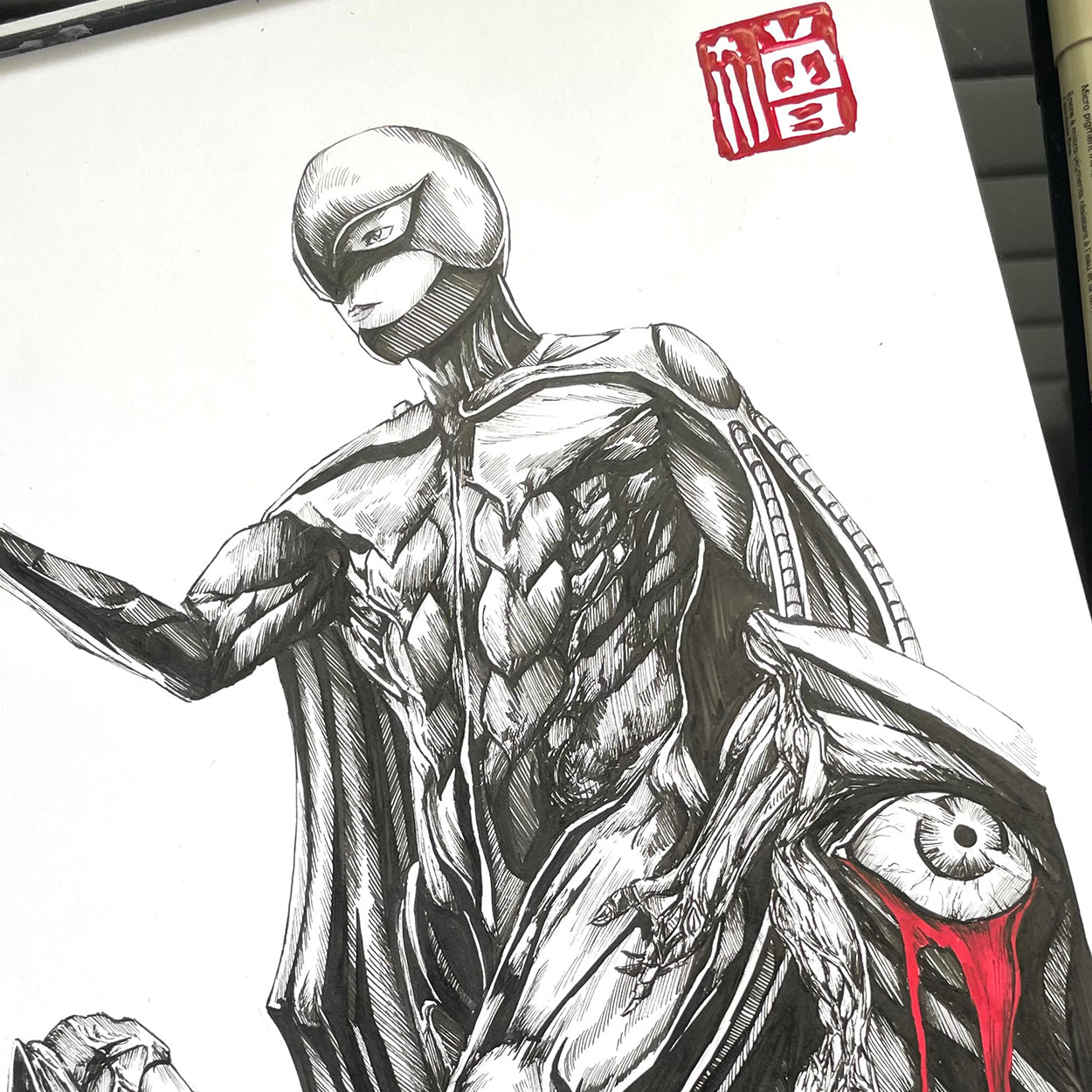 Closeup of Femto art print/poster inspired by Berserk manga
