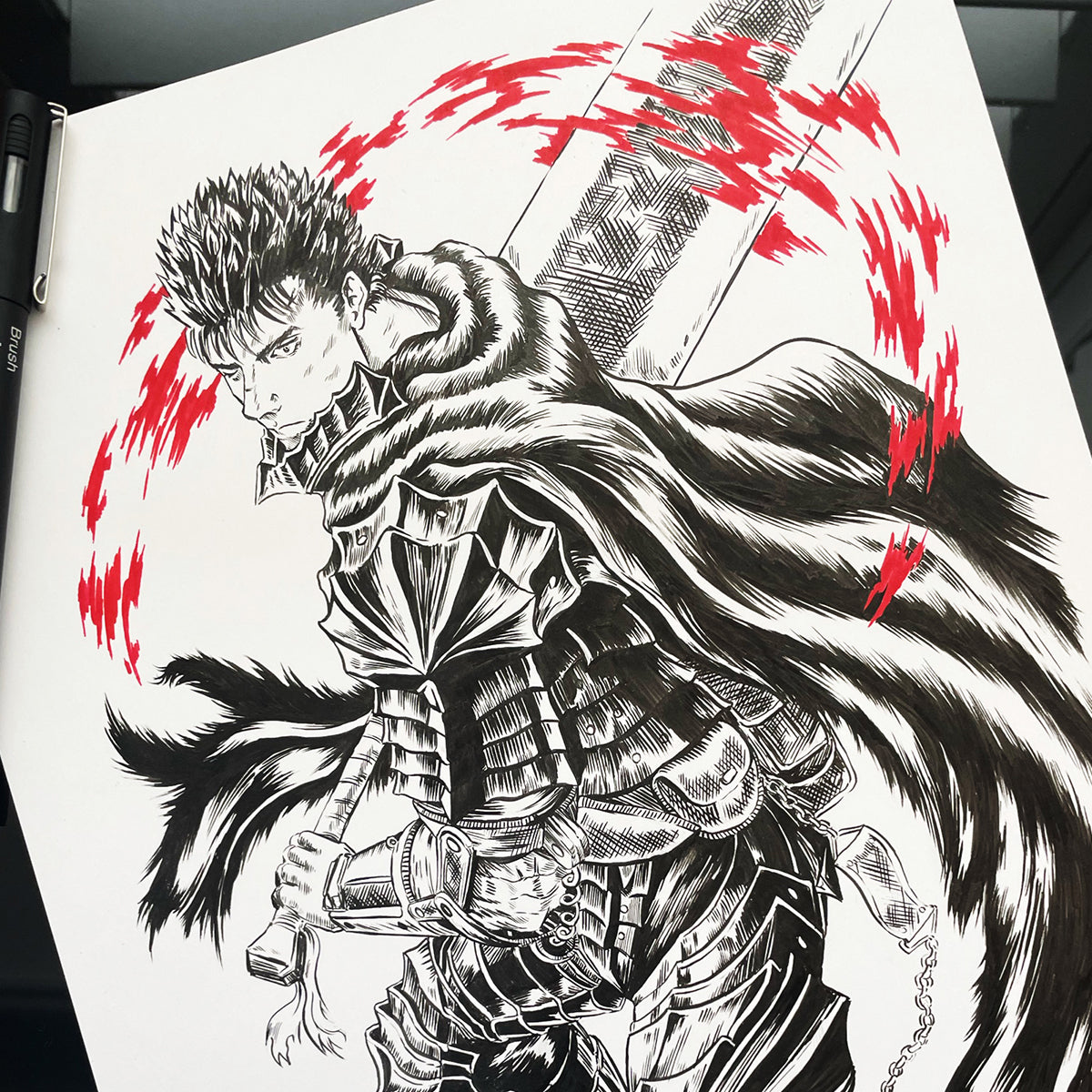 Art Print & Poster - Guts - The Black Swordsman | Fan Art Inspired by Berserk Manga