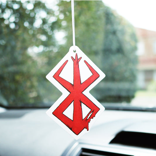 This Berserk Brand of Sacrifice car air freshener card is ideal for adding a touch of style to your car while keeping the air fresh.
