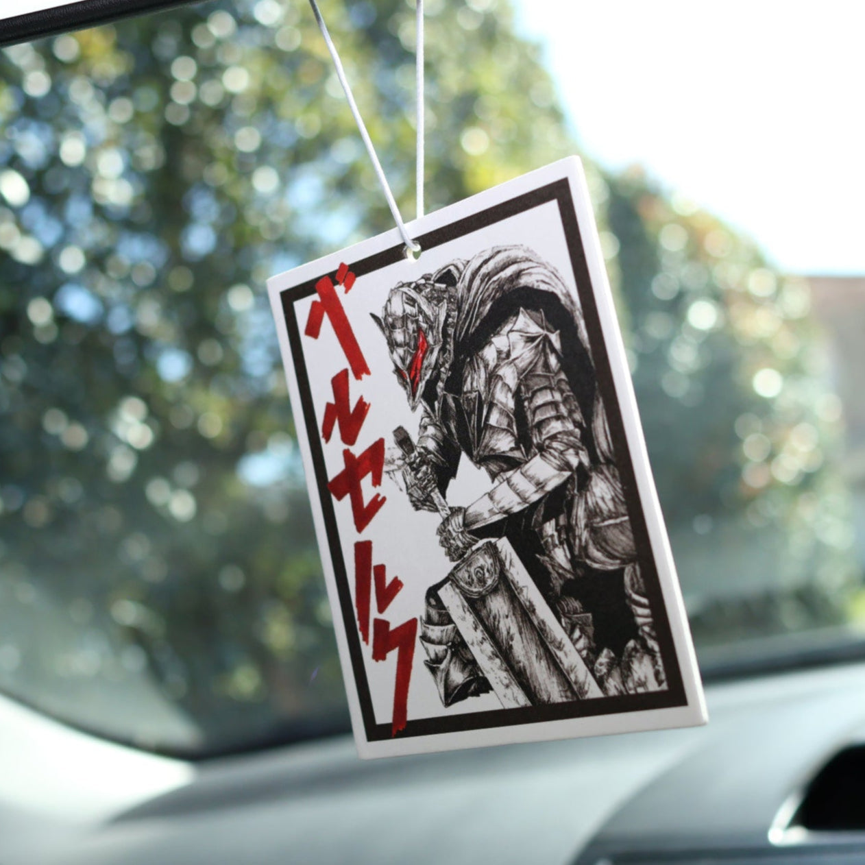 Car Air Freshener featuring Berserker Armor design, inspired by the Berserk manga series. Ideal for car decor and freshening the air.