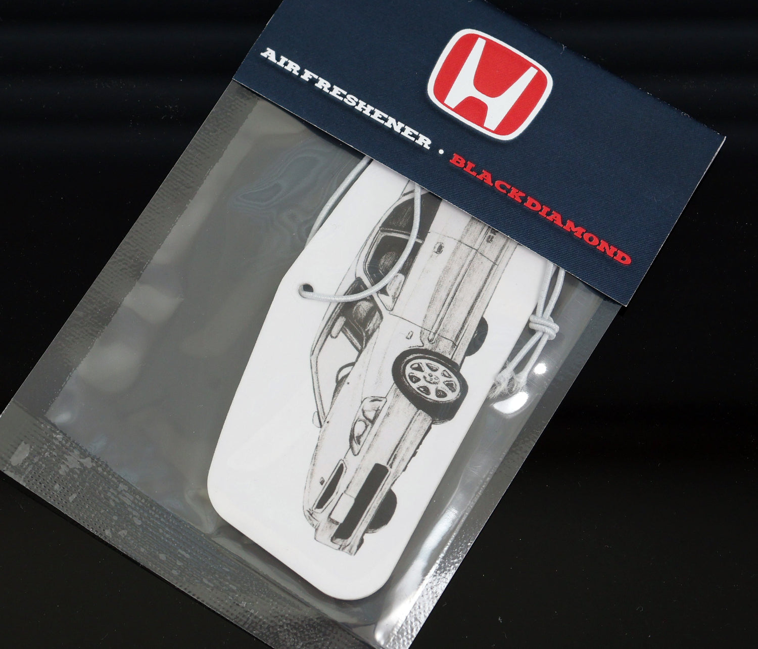 Honda EK Civis air freshener card Black Ice, a cool, crisp Black Ice-inspired fragrance to keep your car fresh.
