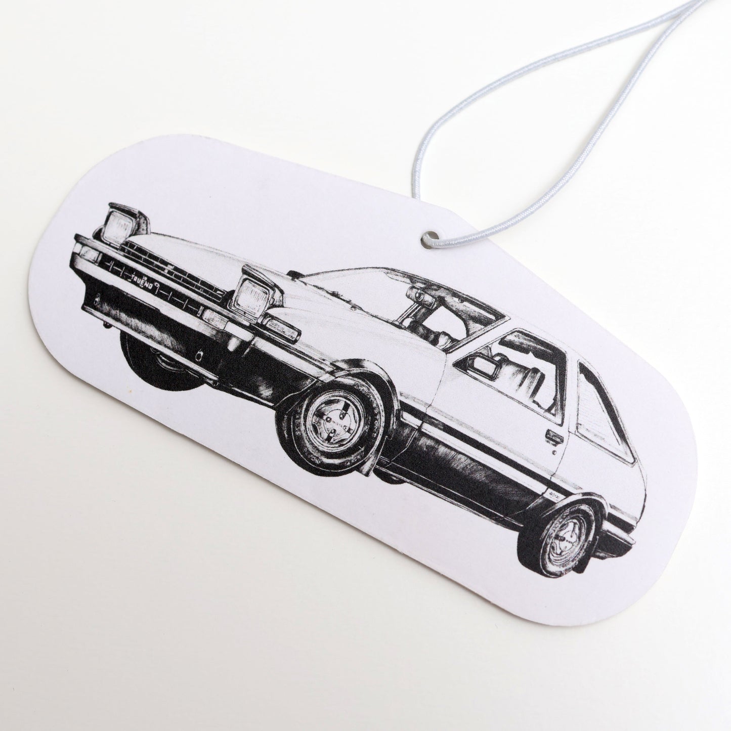 Initial D AE86 air freshener card closeup.