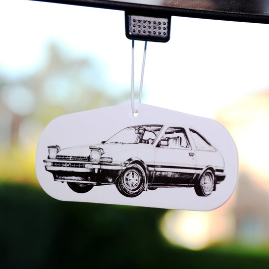 This Initial D AE86 air freshener card black ice scent is ideal for decorating your car and keep the air fresh.