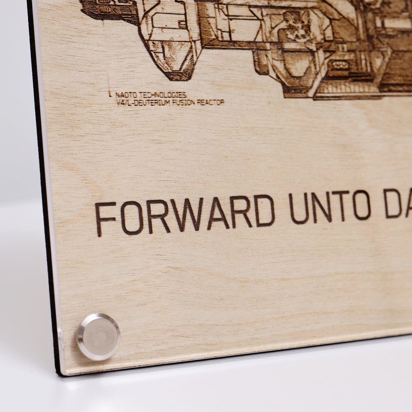 Laser Engraved Plaque - Forward Unto Dawn Ship Diagram | LayaBoard Art Inspired by Halo