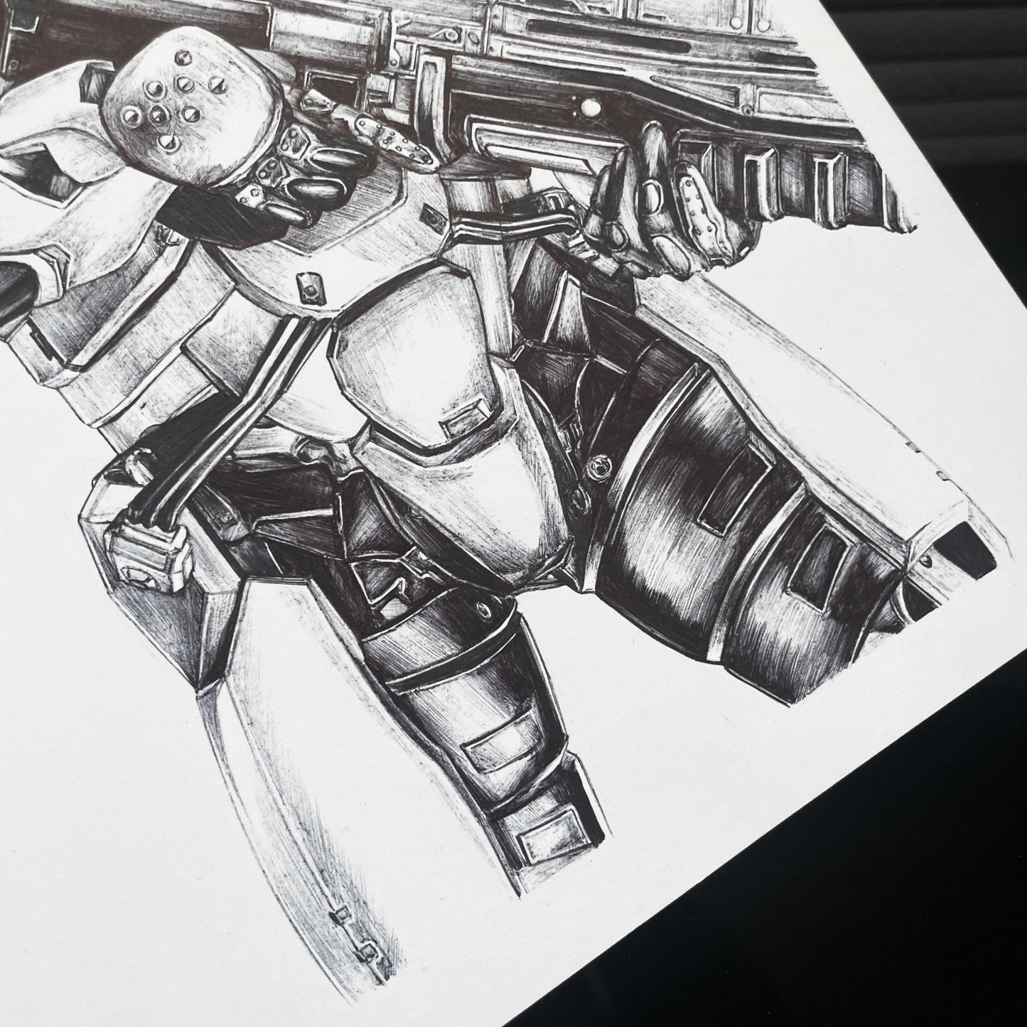 Closeup on torso of Kurt Ambrose, or SPARTAN-051 art print/poster, powerfully captures the former leader of Green Team, decked out in his iconic SPI armor.