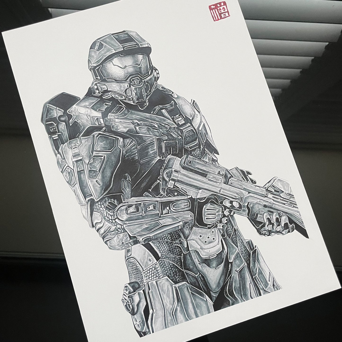 Halo inspired art print poster of Master Chief.