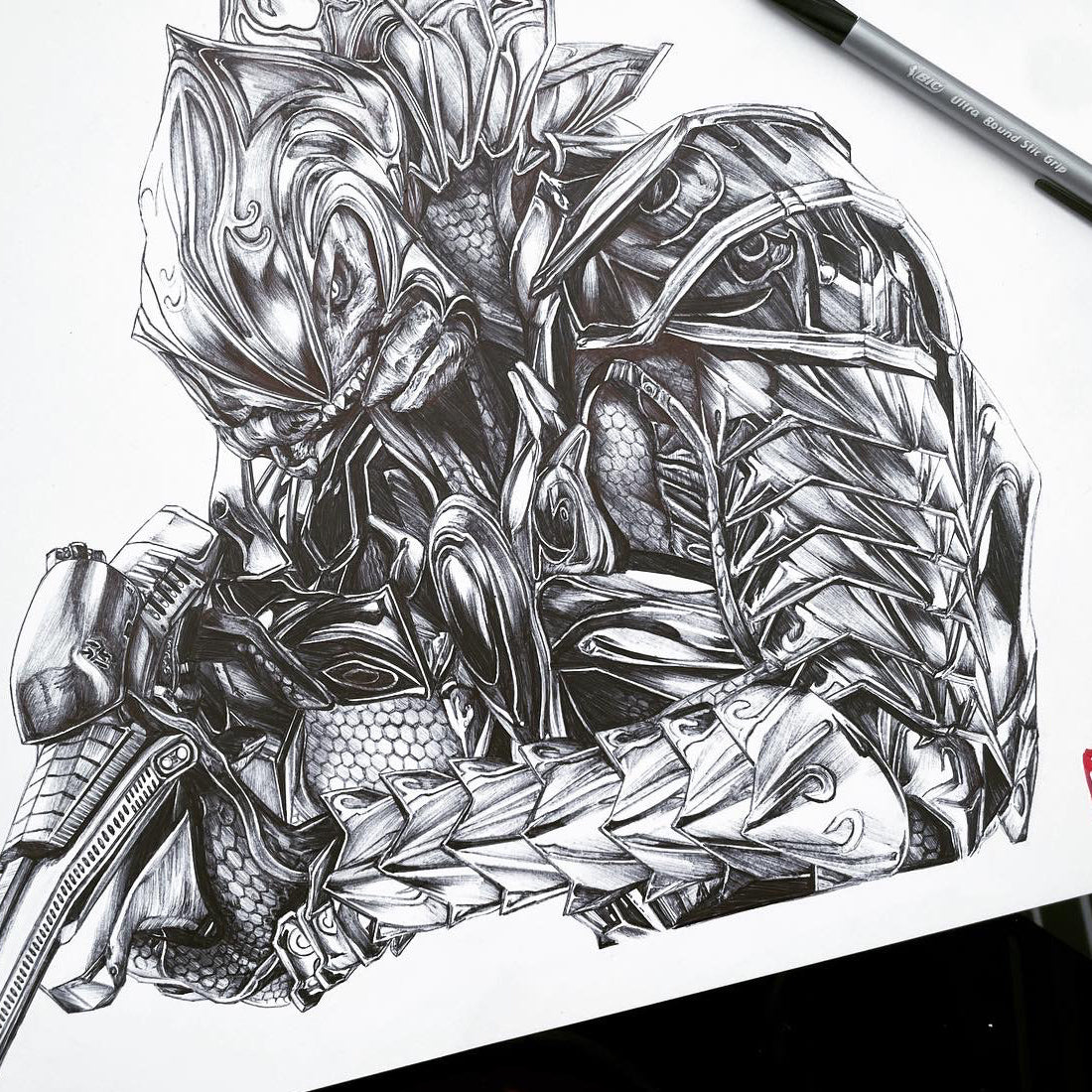 Closeup of Halo-inspired Arbiter art print, featuring the legendary Sangheili warrior, Thel 'Vadam.