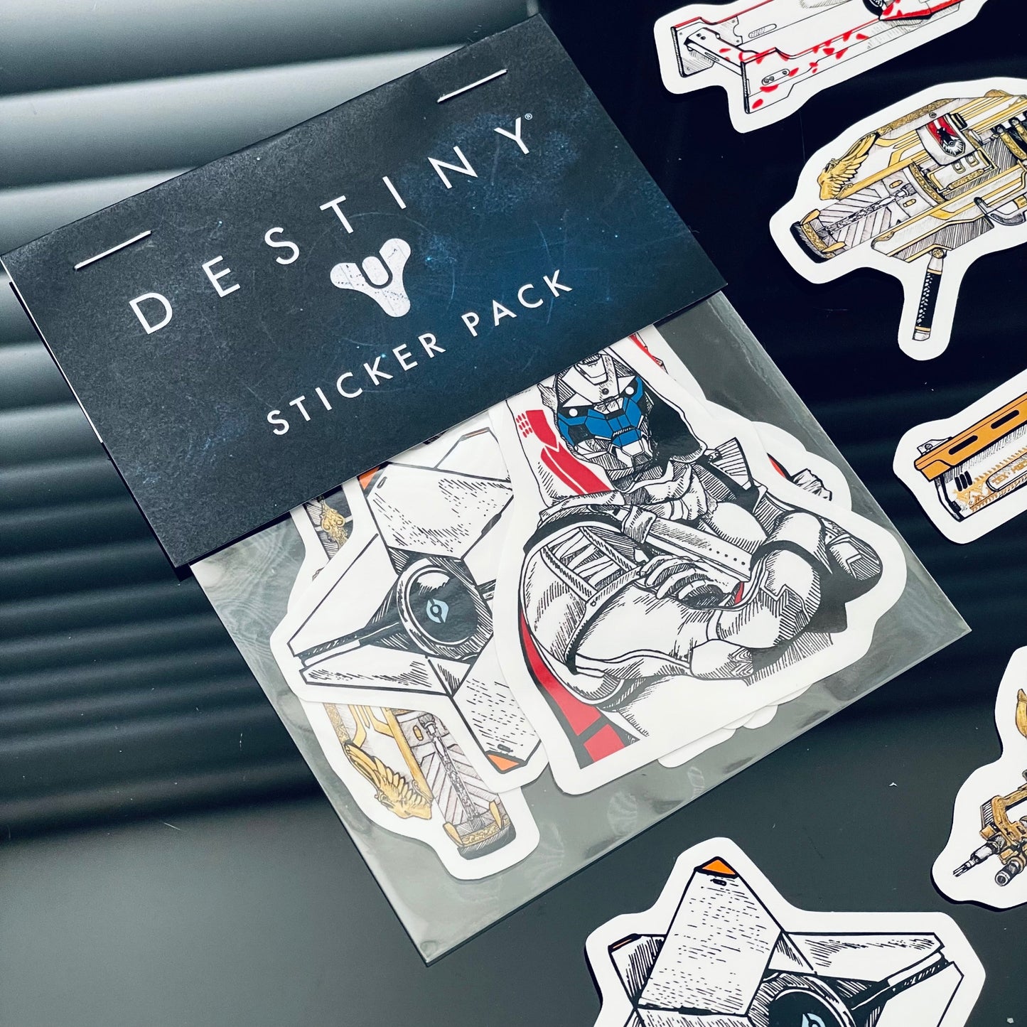 Destiny sticker pack closeup.