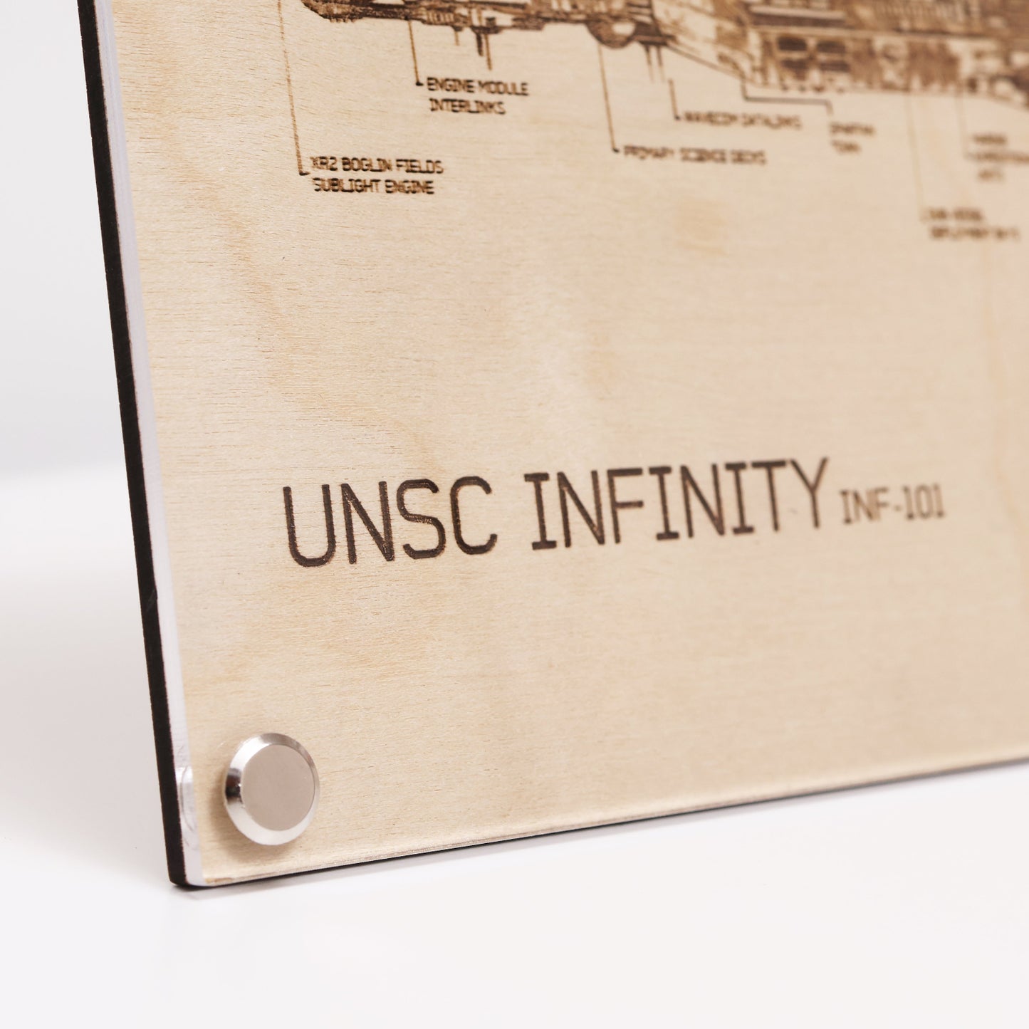 Closeup on lower left corner of UNSC Infinity Ship Diagram LayaBoard Art.