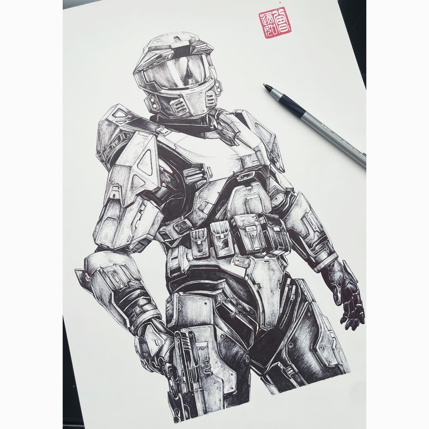 Halo Art Print - CE Master Chief - Mark V - Portrait | Inspired by Halo