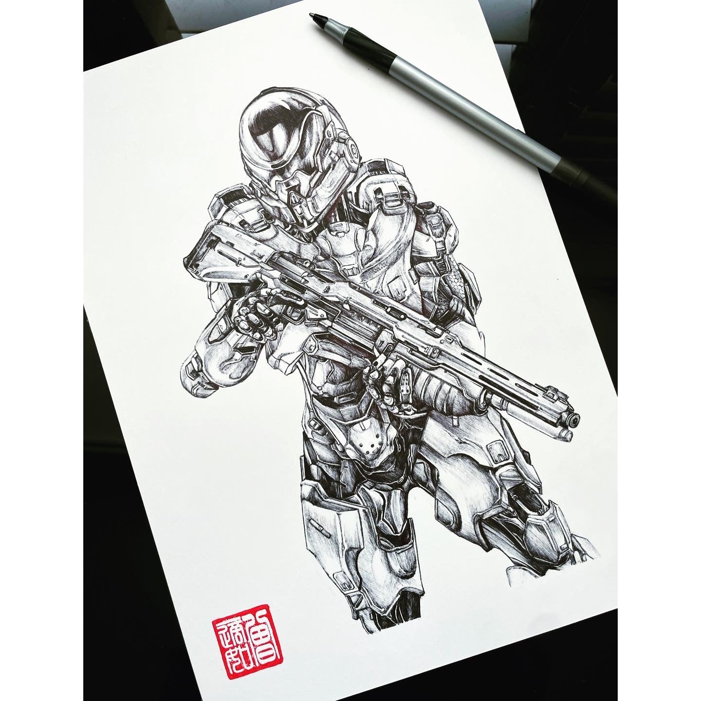 Halo Art Print - Blue Team: Kelly-087 Print | Inspired by Halo