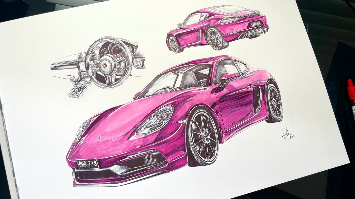 Custom Car Art & Illustrations