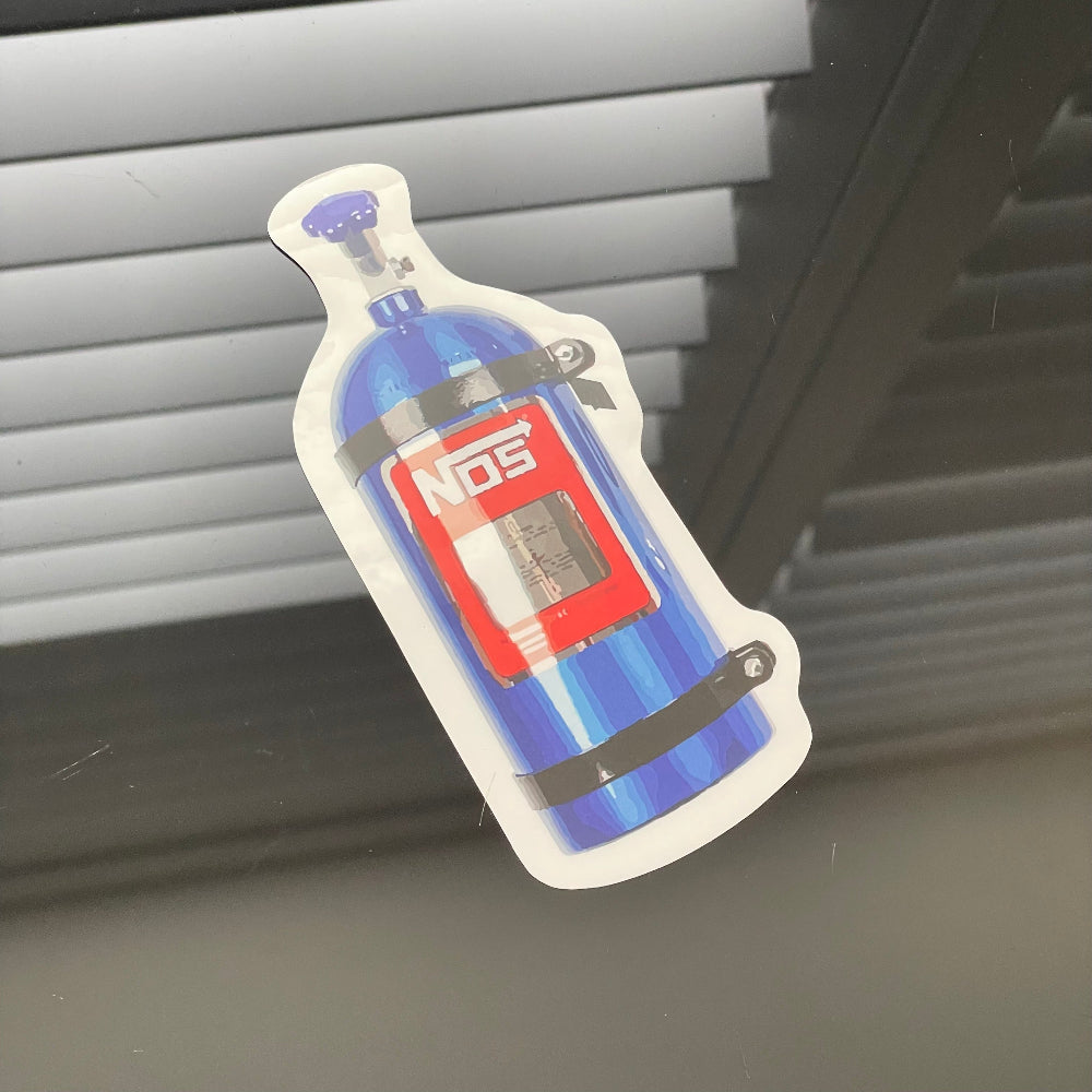 This Fast and Furious - NOS Bottle Decal features a waterproof vinyl base and top lamination for extra protection, making it suitable for both indoor and outdoor use. Ideal for decorating your car, personal belongings, or simply for adding to your art collection. Dimension: Approx. 13cm x 5.5 cm