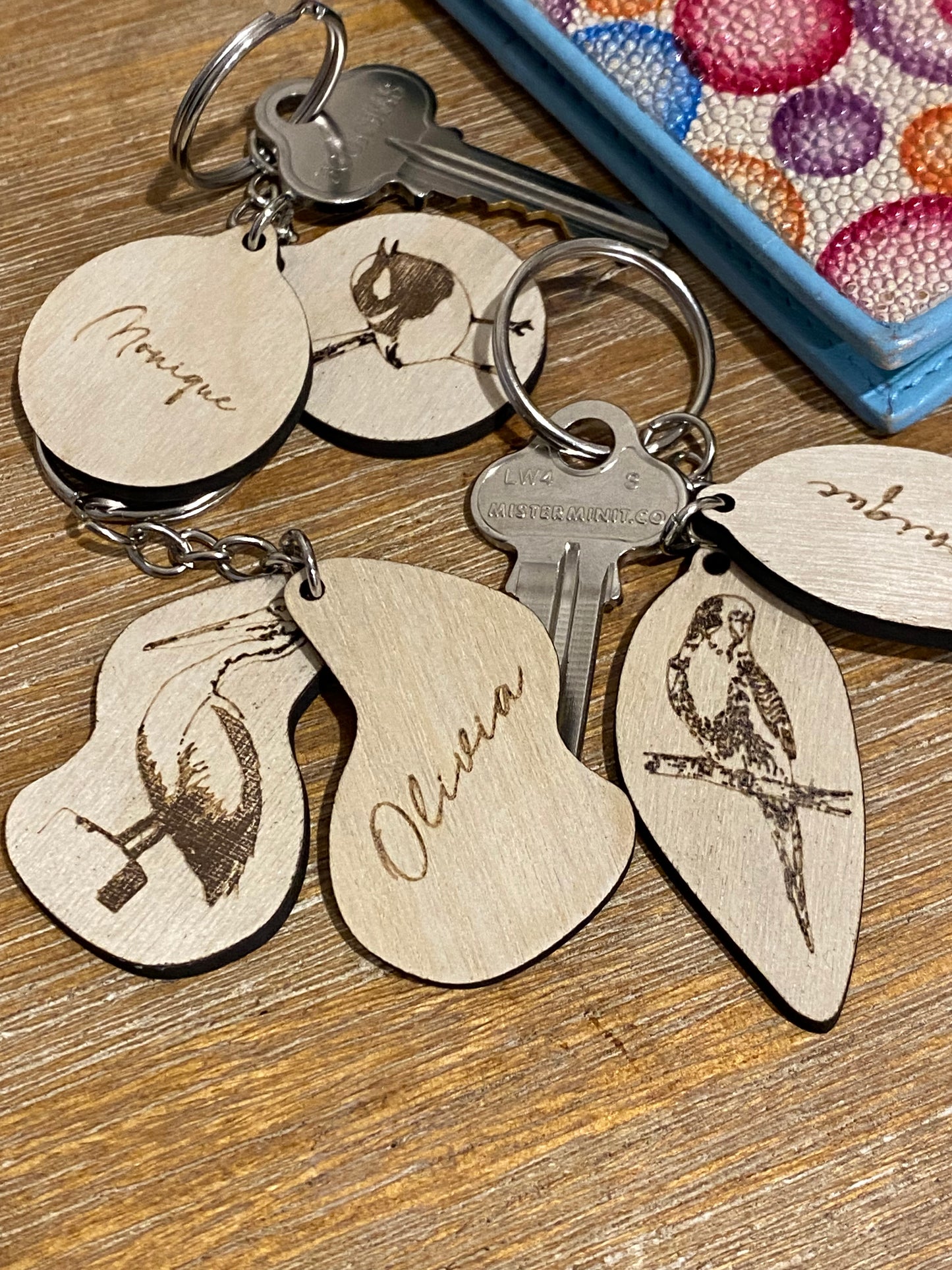 Personalised Australian Bird-Themed Keyrings | Custom Name Tag