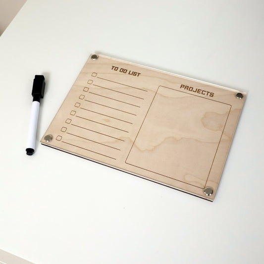 To Do List/ Project Planner, a premium portable dry erase board/whiteboard (also come with optional magnetic mount) from Artysn Studio, features a sleek, standout design. Dimensions: 210 x 148mm | 8.27 x 5.83 inches