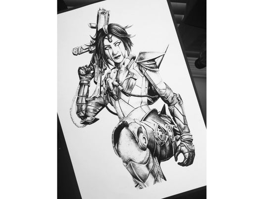 Entransing's original hand-drawn artwork, Horizon Dark Matter, inspired by Apex Legends.