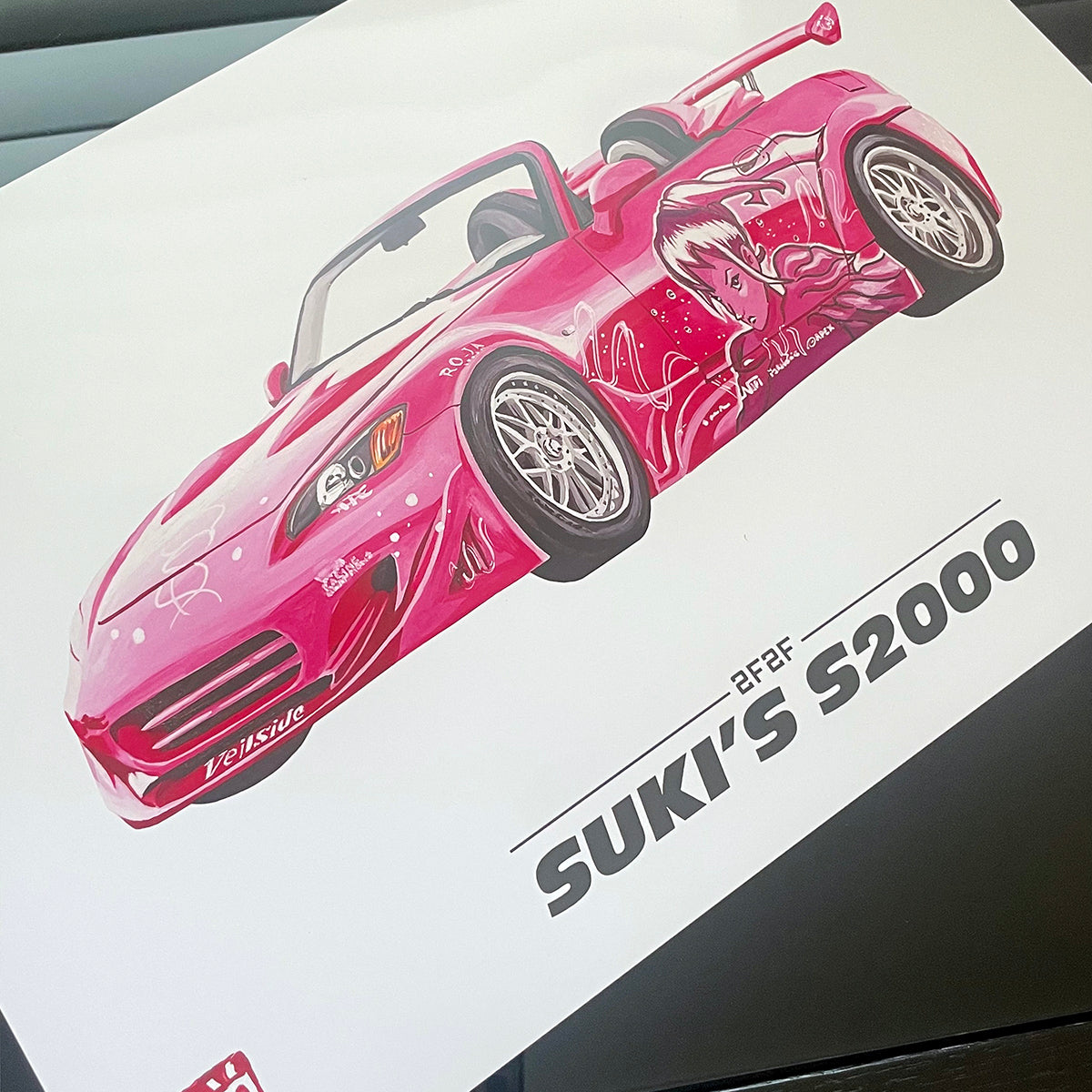 Suki's Honda S2000 Art Print & Poster inspired by the JDM culture and Fast and Furious movies closeup