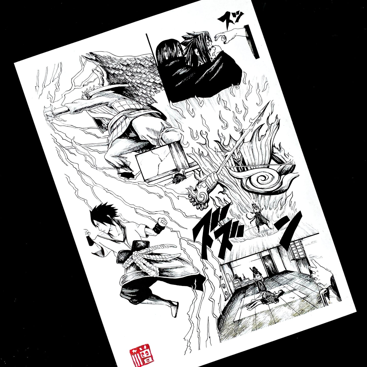Naruto x Sasuke Manga Panels Art Prints -  right side