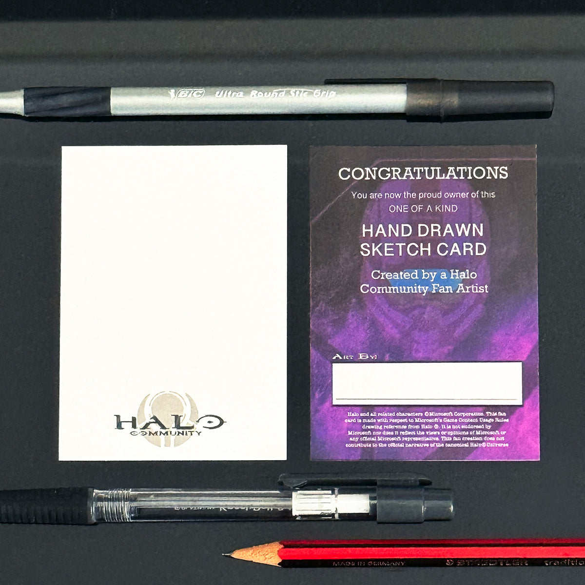 Halo Community Trading Card blanks for Halo Community Fan Artists to sketch on. One-of-a-kind hand drawn Halo themed sketch cards.