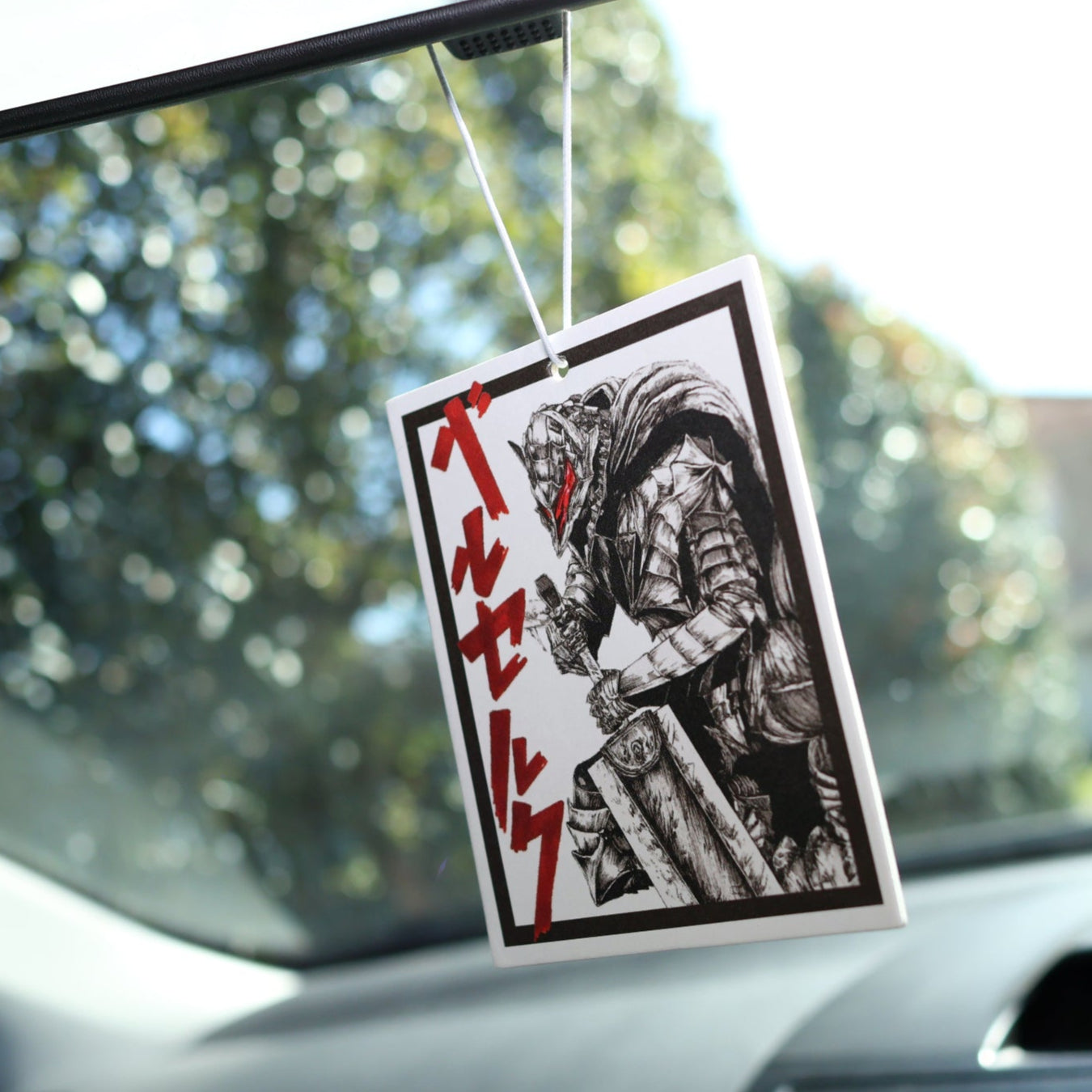 Car Air Freshener featuring Berserker Armor design, inspired by the Berserk manga series. Ideal for car decor and freshening the air.