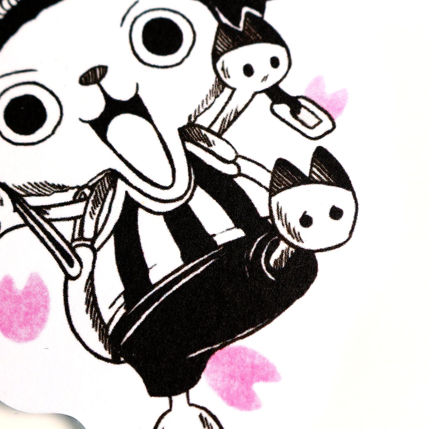 Close‑up of Chopper air freshener showing detailed of artwork lower part.