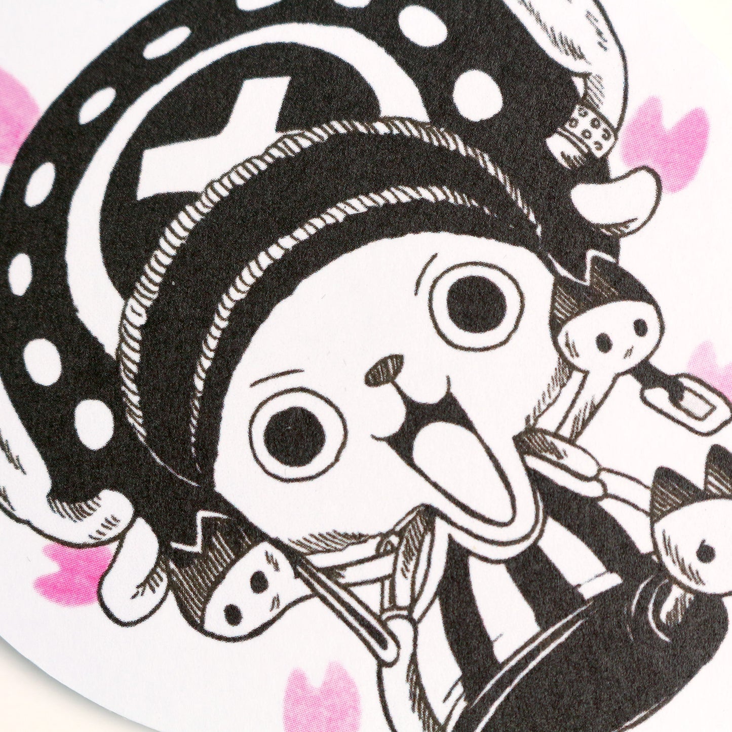 Zoomed view of Chopper’s hat, antlers, and facial expression on air freshener.