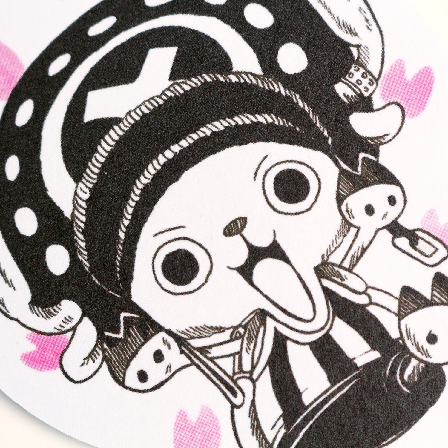 Zoomed view of Chopper’s hat, antlers, and facial expression on air freshener.
