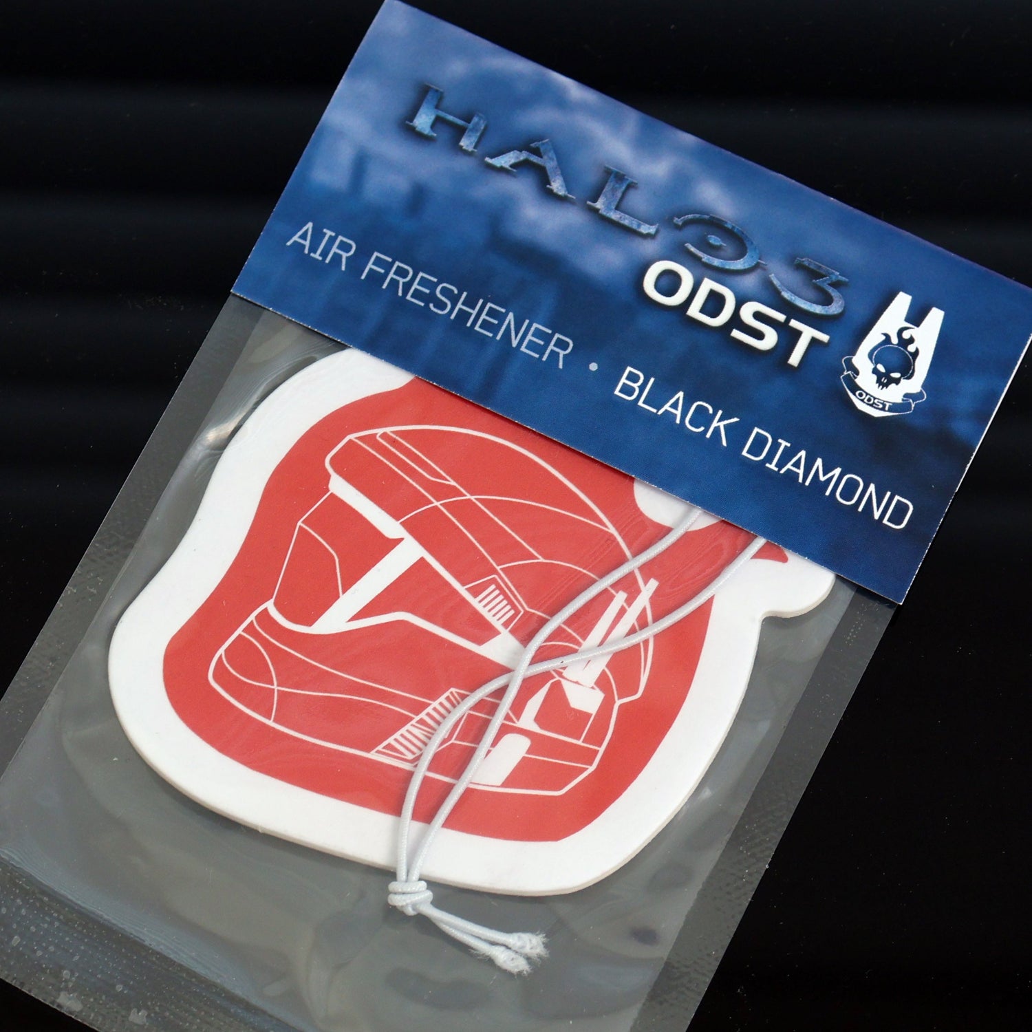 ODST Flame Helmet Air Freshener Black Diamond: Black Ice type cool, crisp fragrance that keeps your car smelling fresh.
