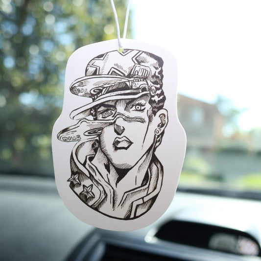 Transform your driving experience keeping the air fresh with the Car Air Freshener - Jotaro Kujo's Discs, inspired by Jojo's Bizarre Adventure. 