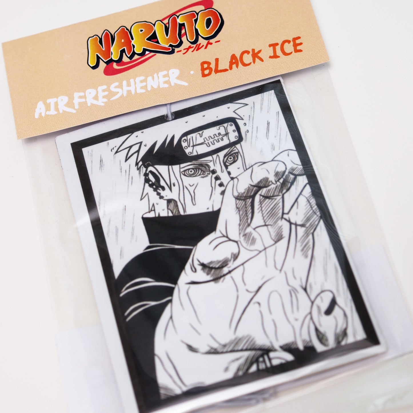 Car Air Freshener - Naruto Pain design in sealed packaging, Black Ice scent. Inspired by Naruto manga.