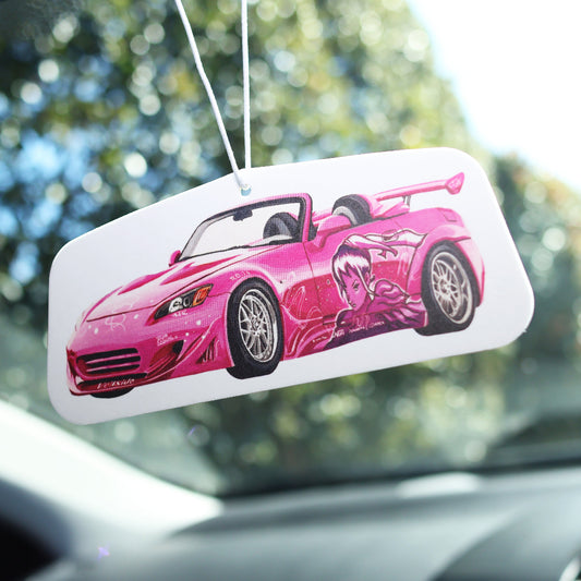 Reproduce from Entransing Art hand drawn artwork, this Suki S2000 car air freshener inspired by Fast and Furious is ideal for the fans to keep their car air fresh in style and adds a touch of passion for driving.