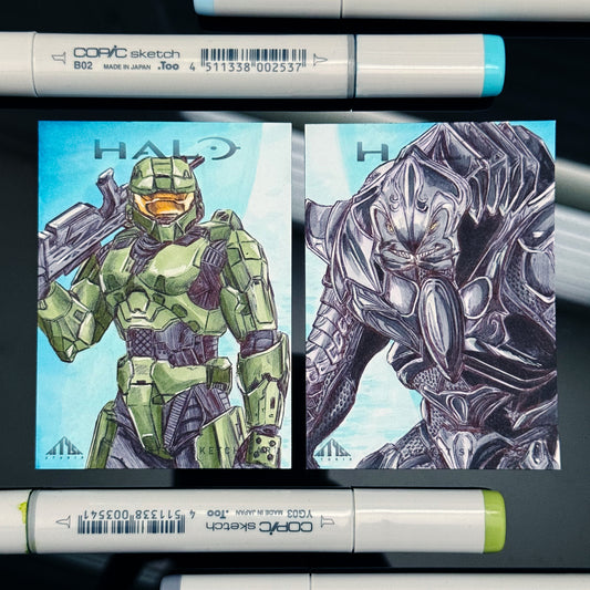 The Chief and The Arbiter - Halo Trading Card Pair