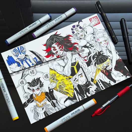 Art Print & Poster – The Six Upper Moons | Fan Art Inspired by Demon Slayer