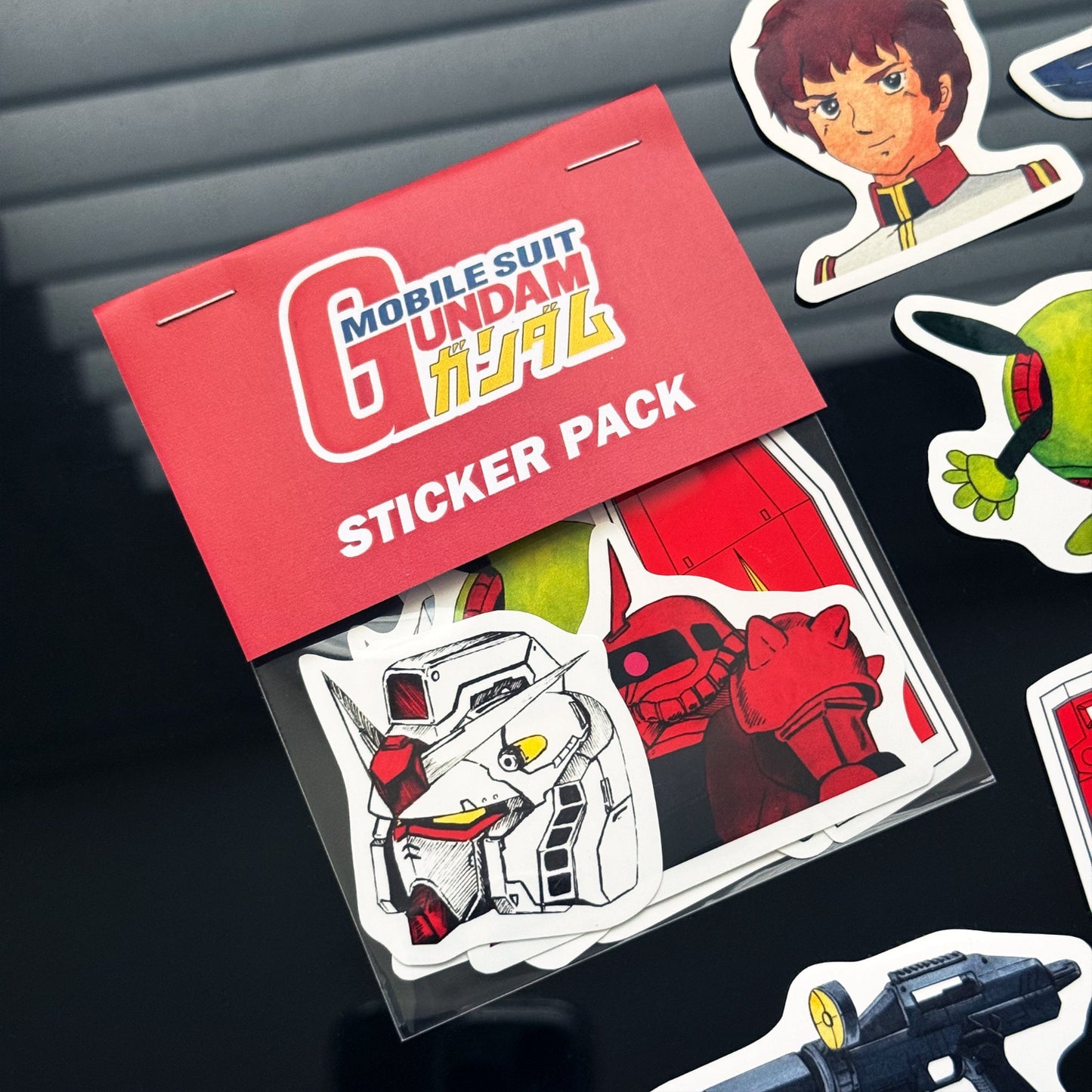 Gundam mecha sticker pack with original Entransing artwork.