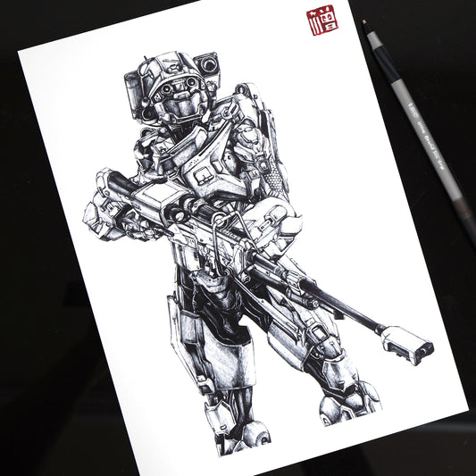 Halo Art Print & Poster - Blue Team: Linda-058 | Fan Art Inspired by Halo