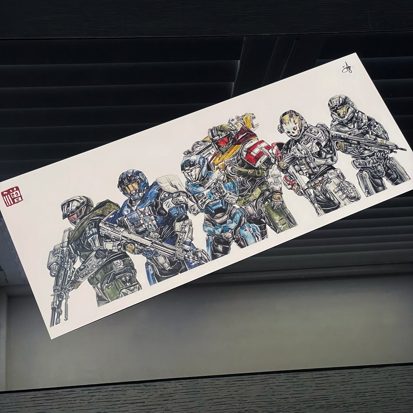 Halo Art Print & Poster - LIMITED EDITION Halo Reach Noble Team Print | Fan Art Inspired by Halo