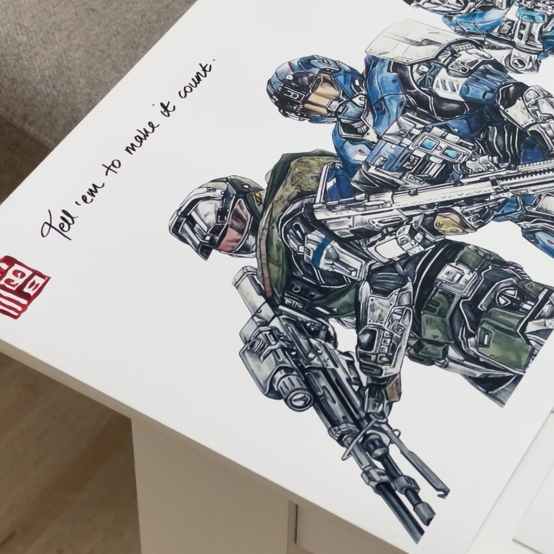 Halo Art Print & Poster - LIMITED EDITION Halo Reach Noble Team Print | Fan Art Inspired by Halo