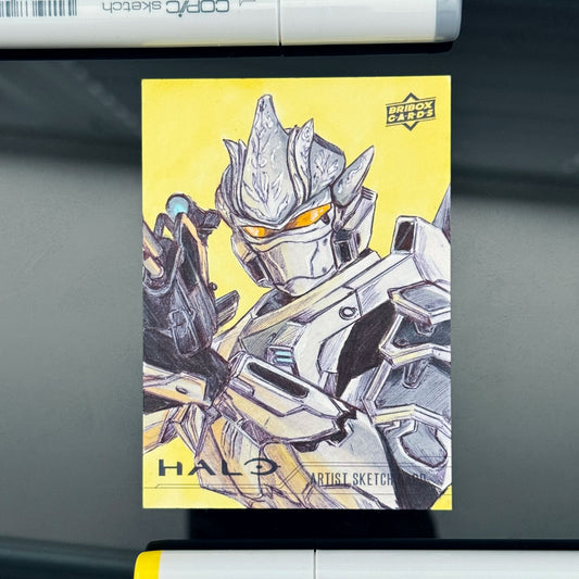 Halo Hayabusa Spartan sketch card - hand-drawn collectible art from Artysn Studio.