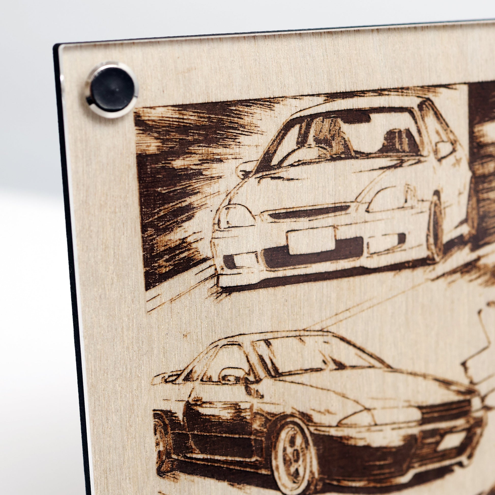 Closeup of upper left corner of LayaBoard Art Initial D JDM Collage.