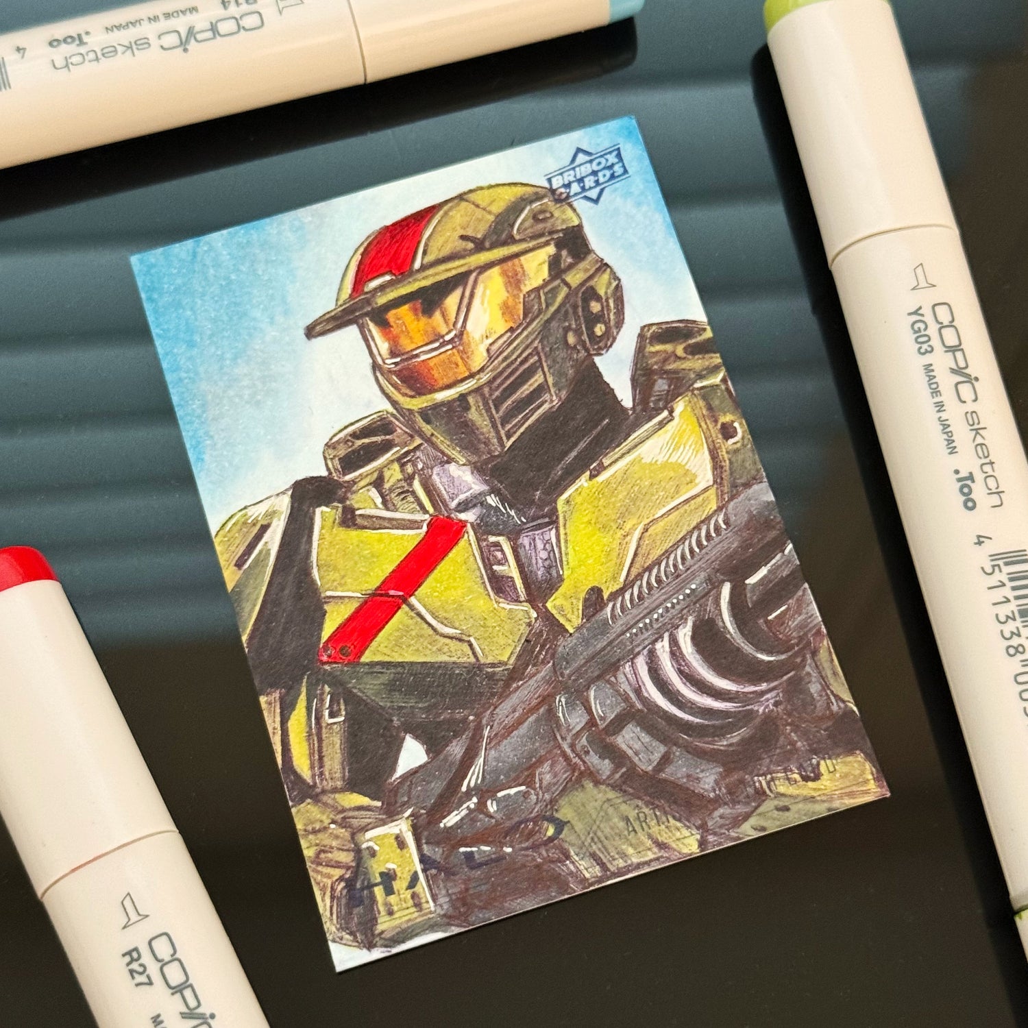 One‑of‑a‑kind Halo Wars Jerome‑092 art card on premium in‑house Community Card stock.