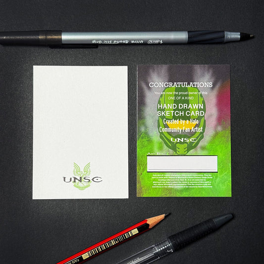 Halo Community Trading Card Series 5 "UNSC" themed card blanks. Sketch cards for Halo Community fan artists to draw one-of-a-kind artist trading cards.