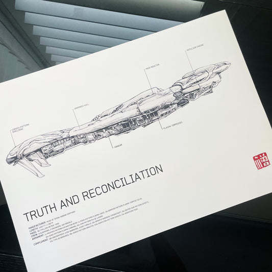 Halo Art Print - Truth and Reconciliation - Ship Diagram Print | Inspired by Halo