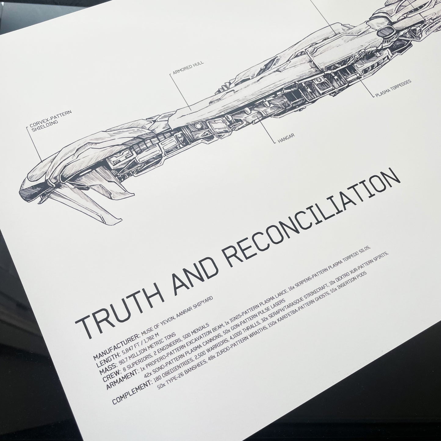 Halo Art Print - Truth and Reconciliation - Ship Diagram Print | Inspired by Halo