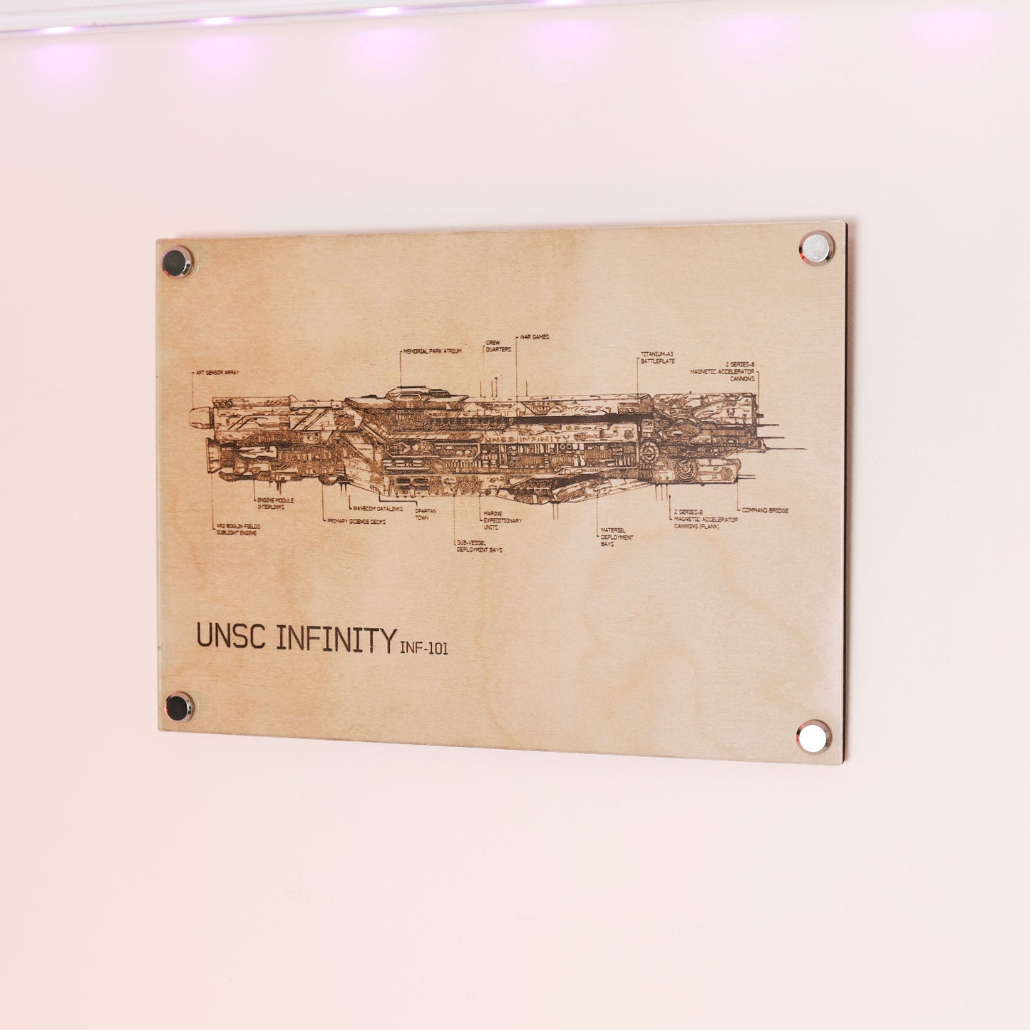 Unique Halo Laser-Engraved Plaque | UNSC Infinity Ship Blueprint ...