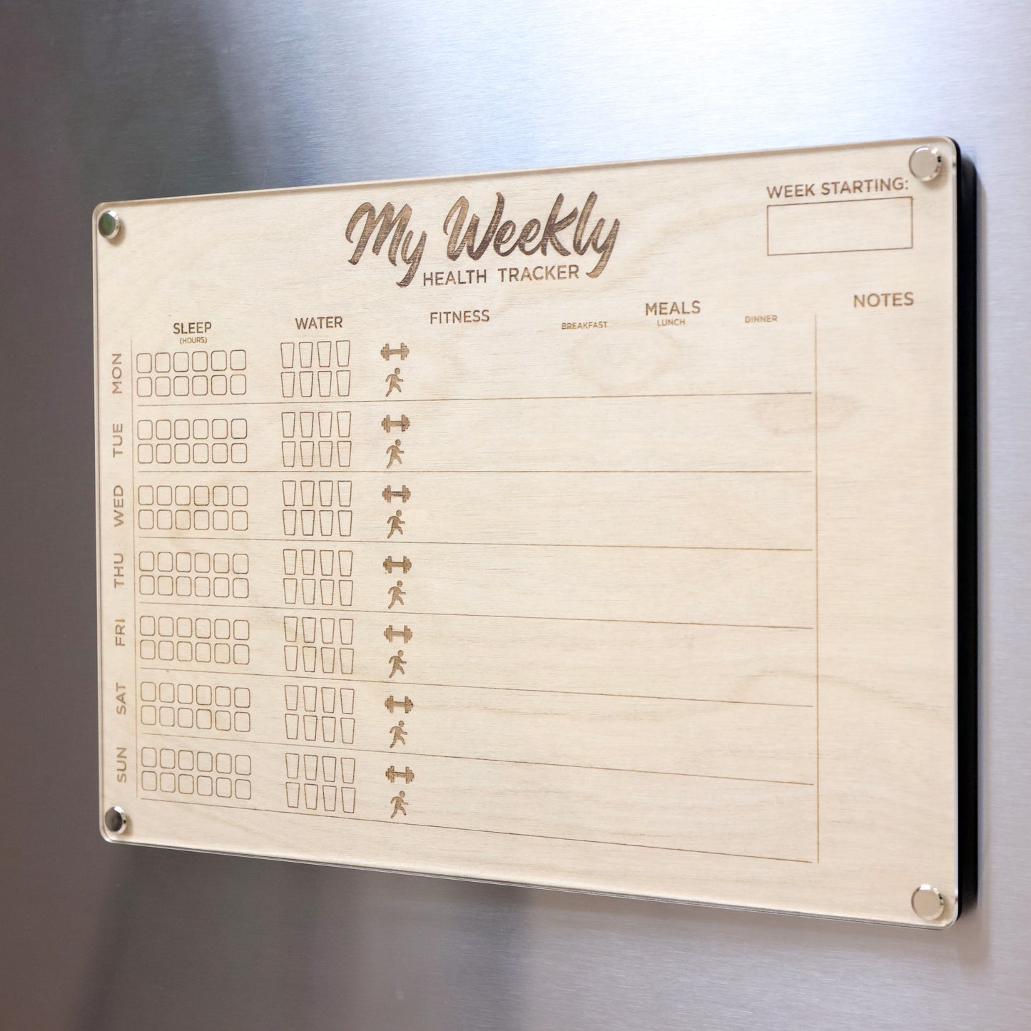 LayaBoard(A4)-Weekly Health Tracker | Custom Dry Erase Board | Magnetic Board